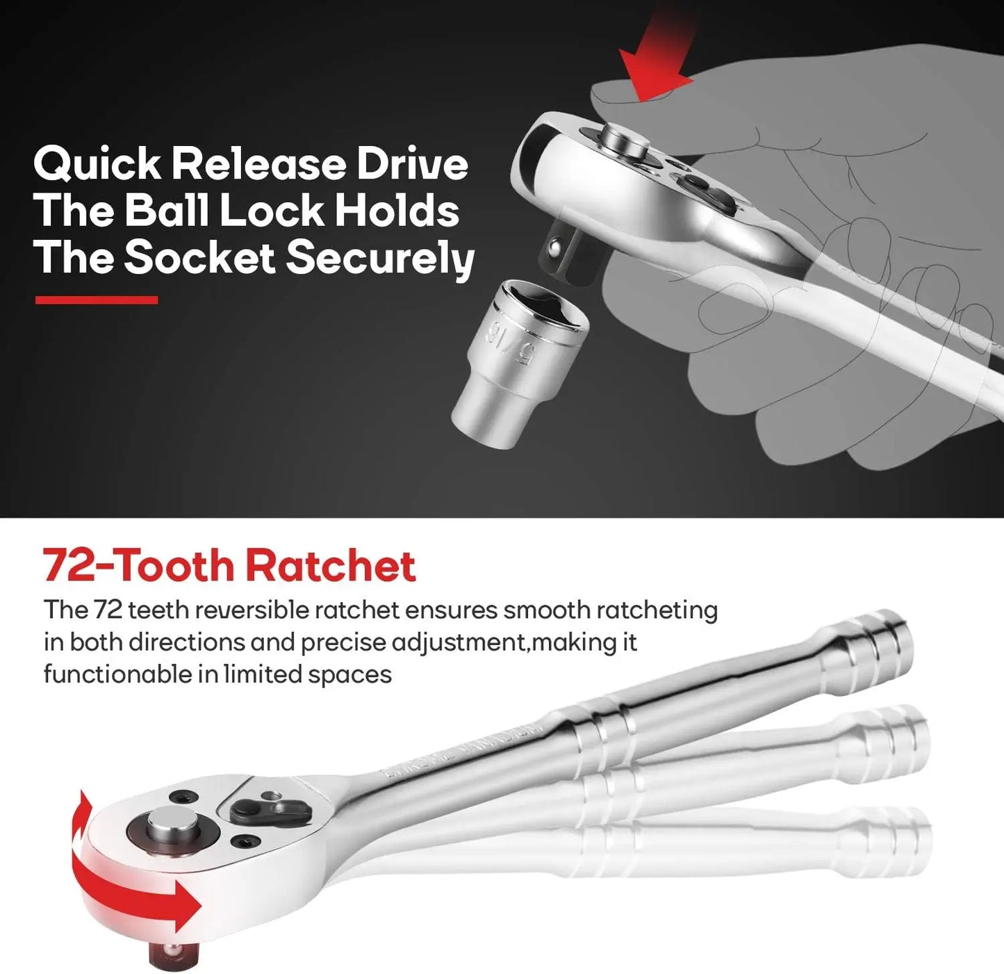 248 Pieces Mechanics Tool Set, General Purpose Mixed Sockets and Wrenches, Hand Tool Set Auto Repair Tool Kit with Storage