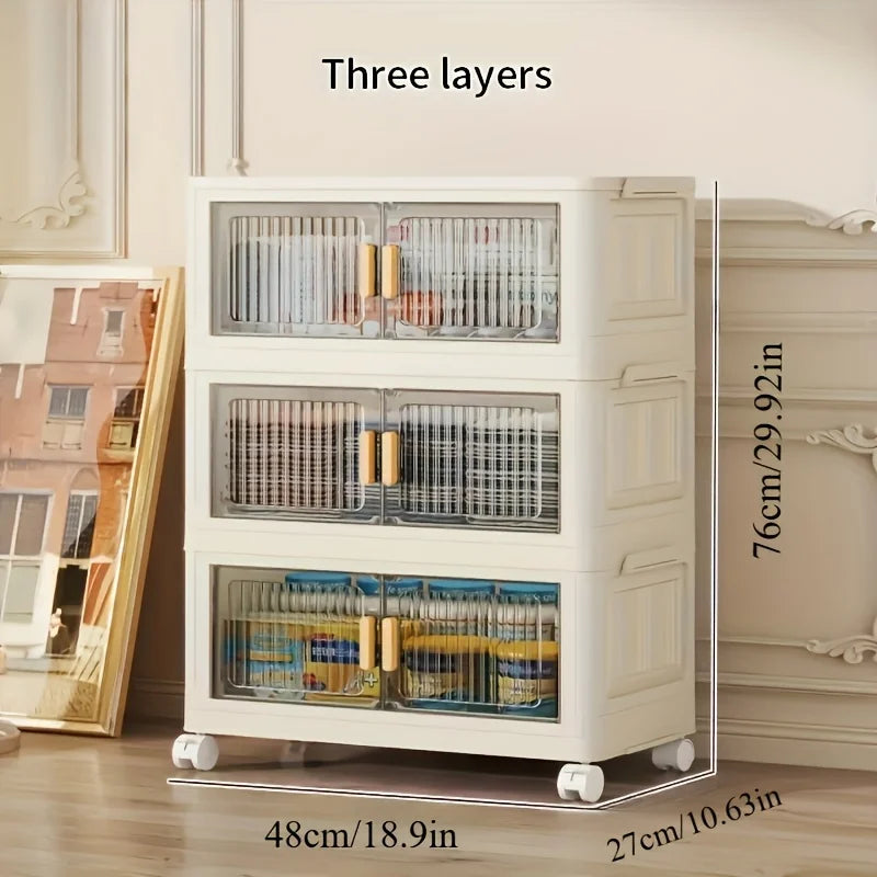 Feature Stackable Plastic Storage Cabinet With Doors And Wheels