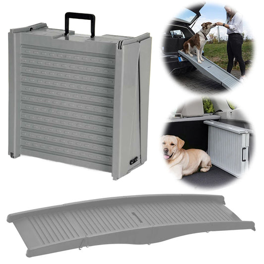 Car Dog Ladder Folding Pet Ramp Non-Slip Rug Surface