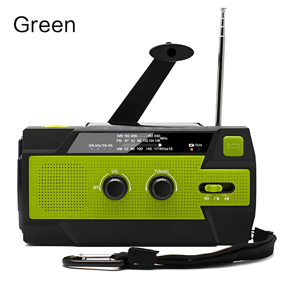 STONEGO FM AM WB Emergency Weather Radio 5000mAh Solar Power