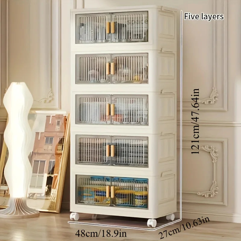 Feature Stackable Plastic Storage Cabinet With Doors And Wheels