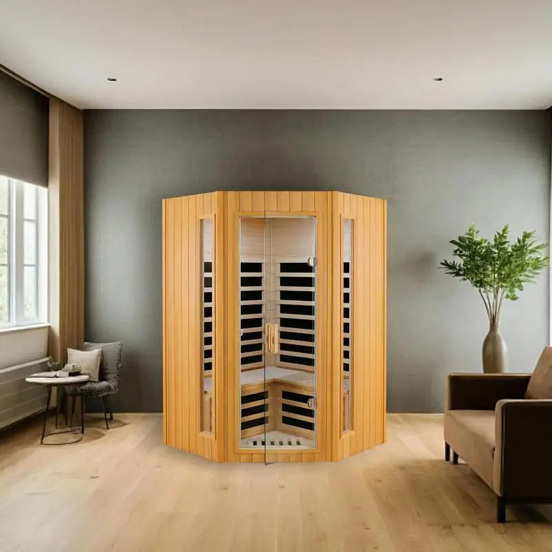 Feature Two Person Hemlock Indoor Far Infrared Sauna