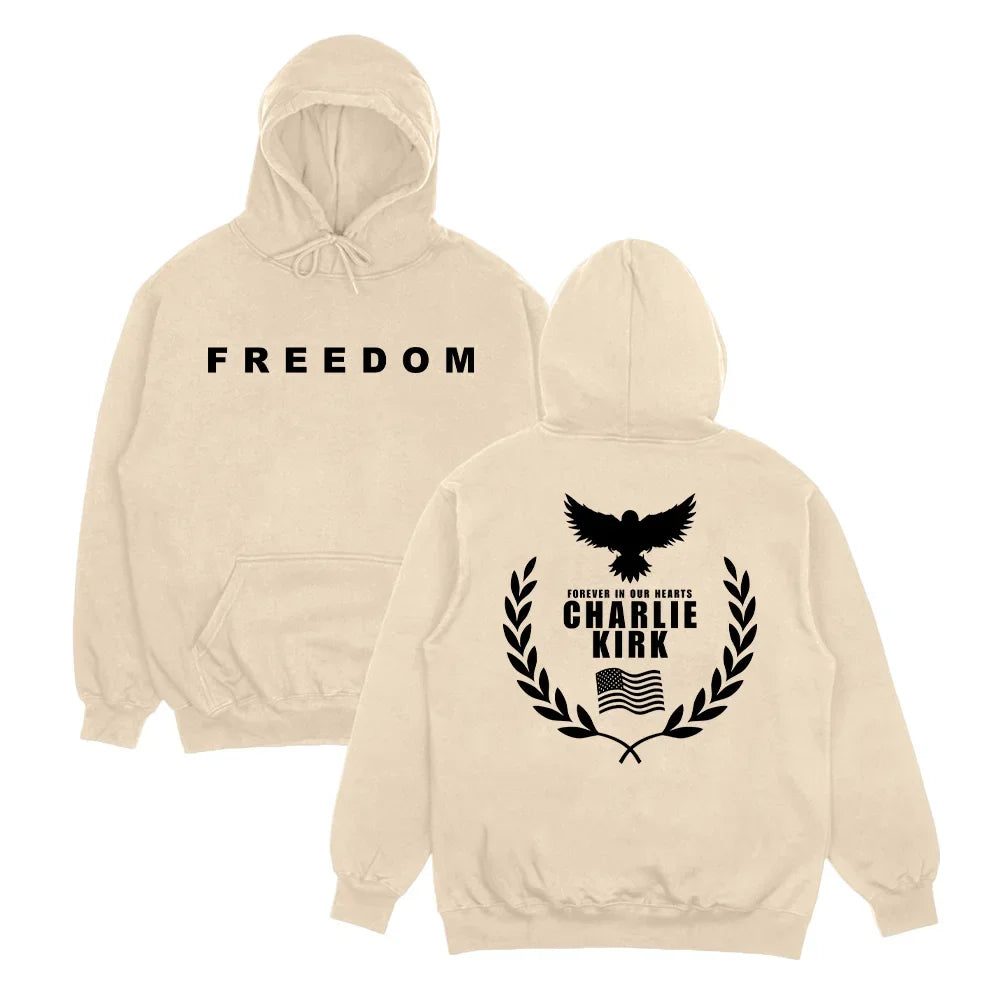 Tribute Charlie Kirk Freedom Hoodie Oversized Pullover