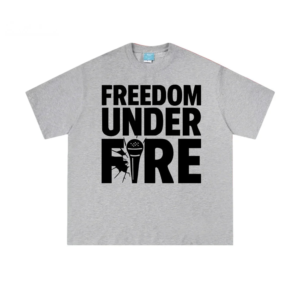 Freedom Under Fire Tee American Charlie Kirk Cotton Shirt