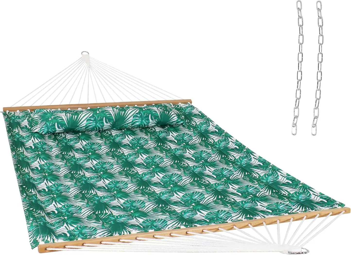 Quilted Outdoor Hammock with Spreader Bars 450-Pound Capacity