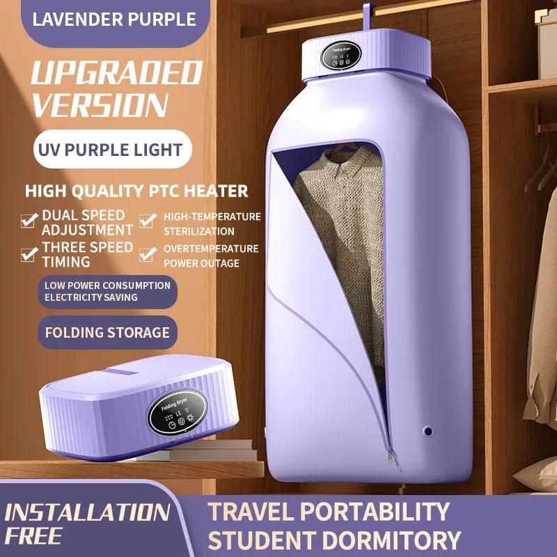 Folded Electric Clothes Dryer Portable Travel Warm Air Dryer