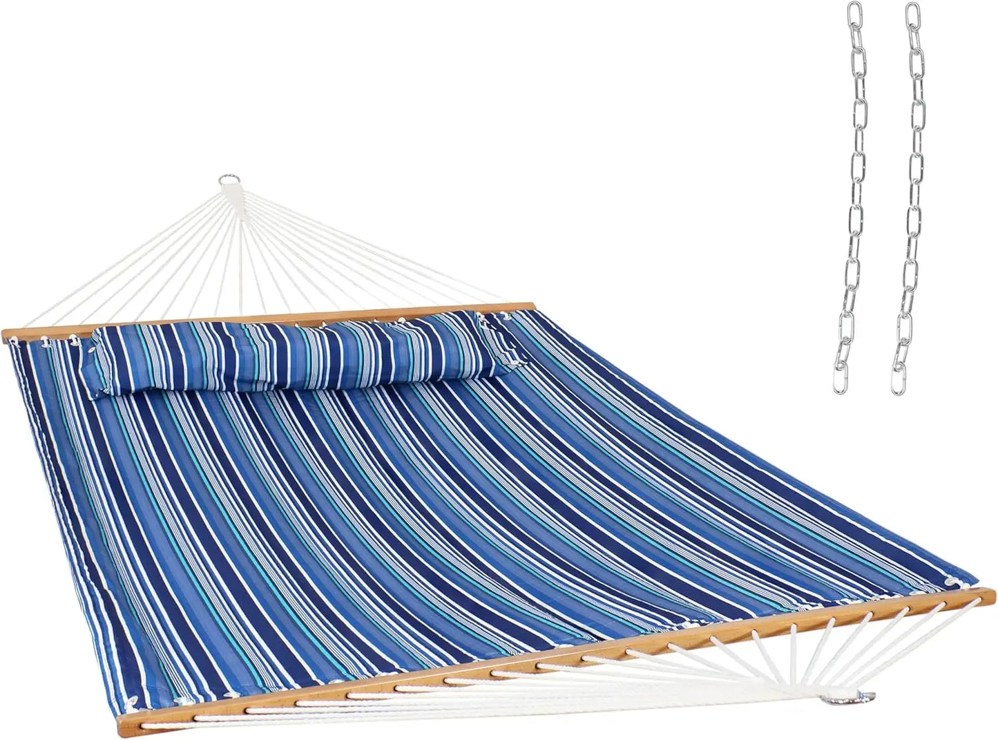 Quilted Outdoor Hammock with Spreader Bars 450-Pound Capacity
