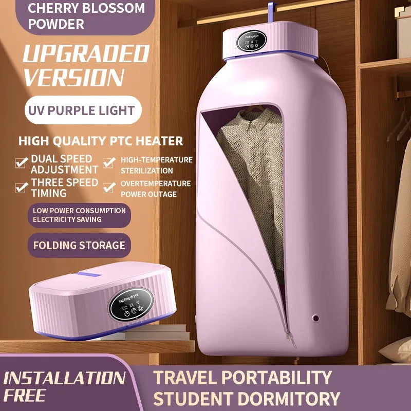 Folded Electric Clothes Dryer Portable Travel Warm Air Dryer
