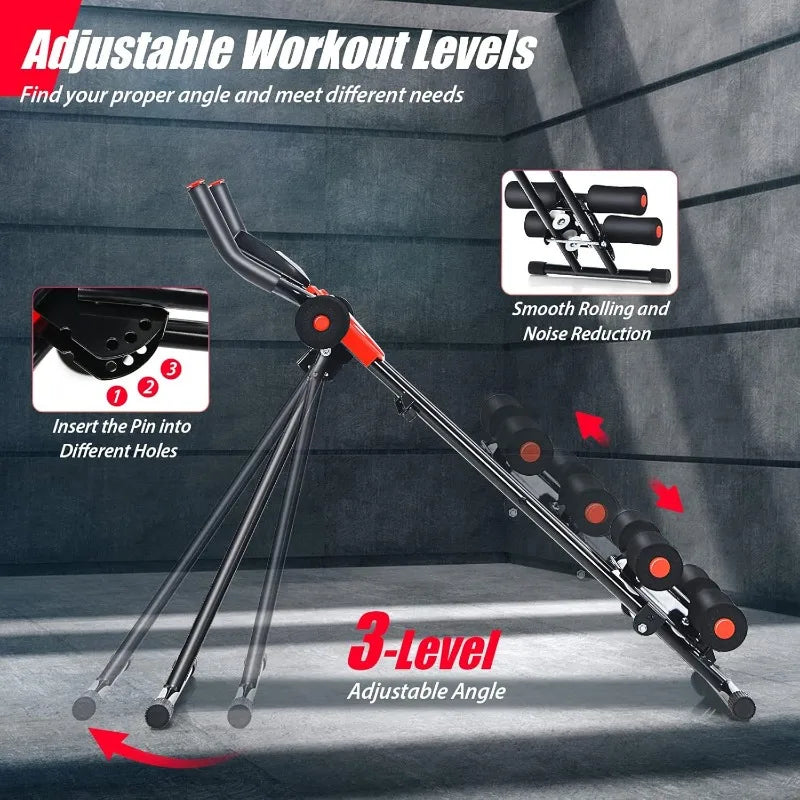 Goplus Foldable Core Abdominal Trainer with LCD Display