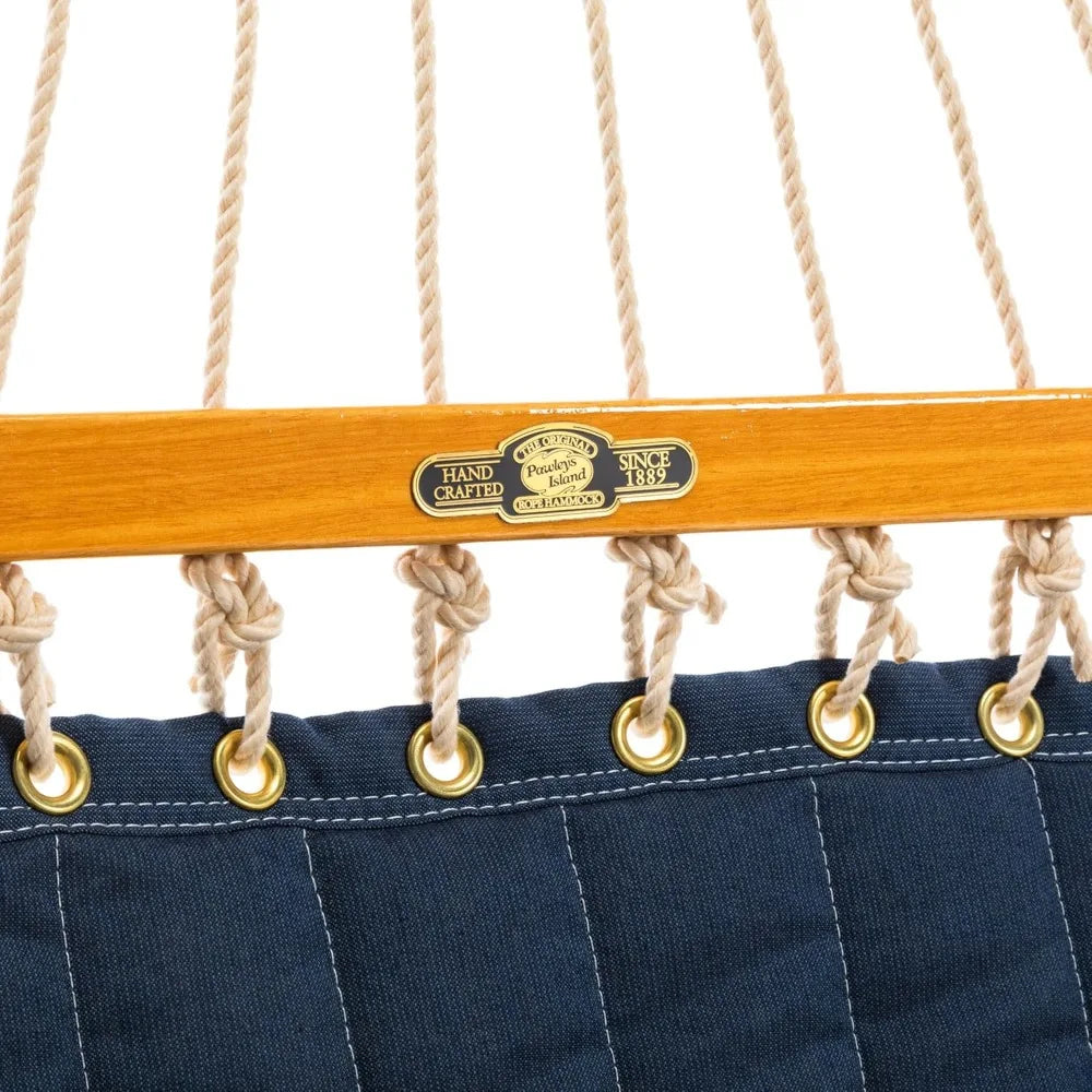 Spectrum Indigo Sunbrella Quilted Hammock with Extension Chains
