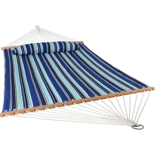 Quilted Outdoor Hammock with Spreader Bars 450-Pound Capacity
