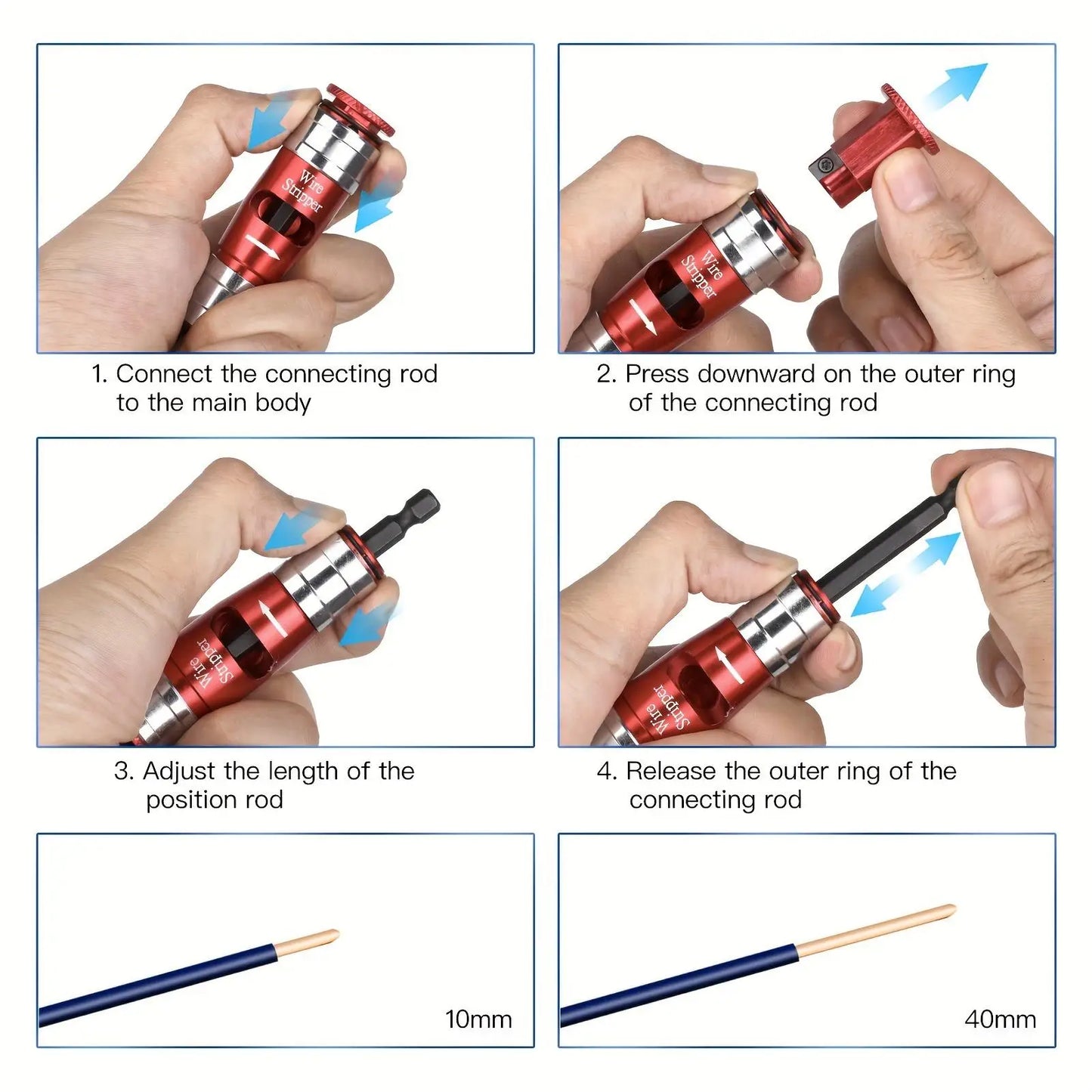 8 In 1 Bit Stripper And Twist Tool Set For Electricians