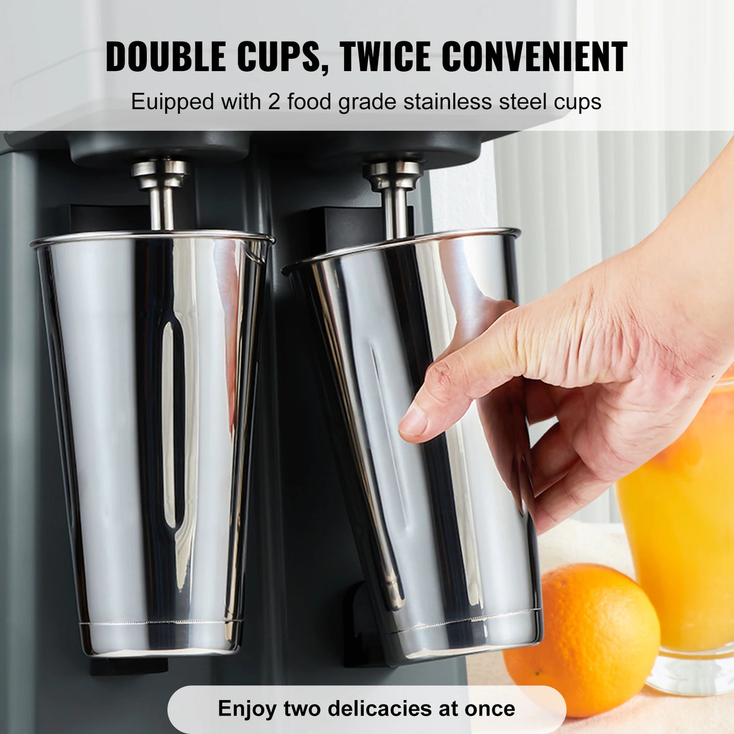 VEVOR Milkshake Maker Mixer Machine Double Head 3-Speed Blender