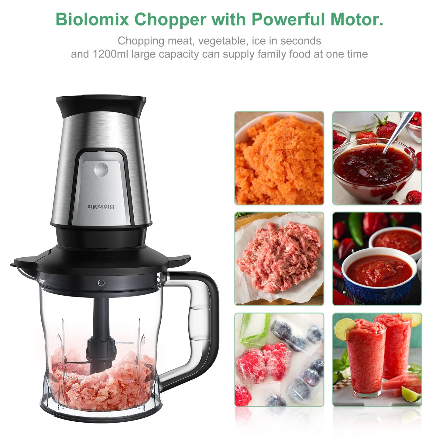 BioloMix 3-in-1 Multifunctional Food Processor 700W Blender