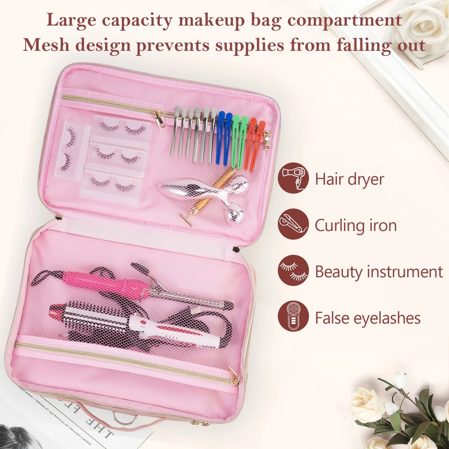 Professional Makeup Bag Extra Large Cosmetic Train Case
