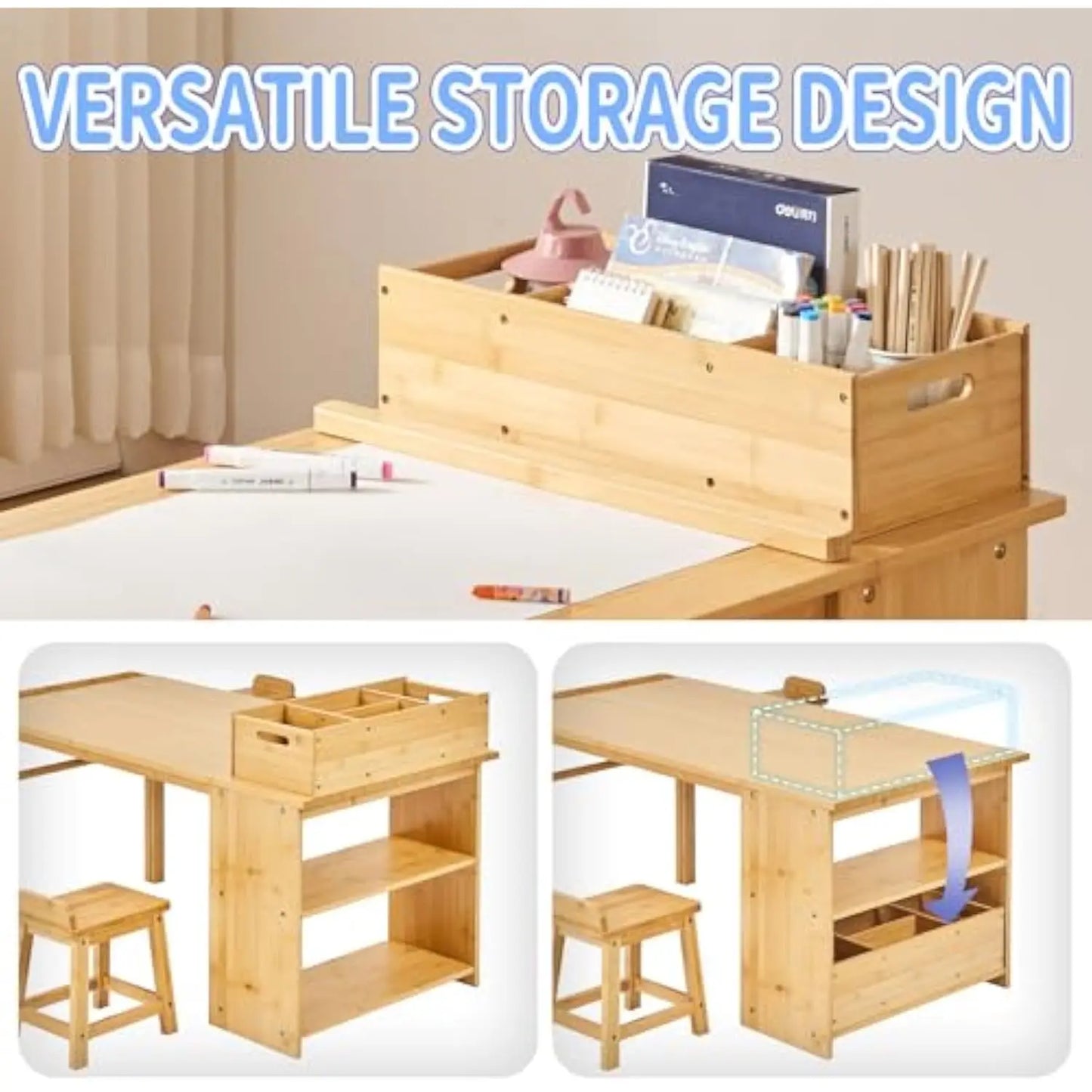 Drawing and Art Table & Chair Set for Toddlers Portable