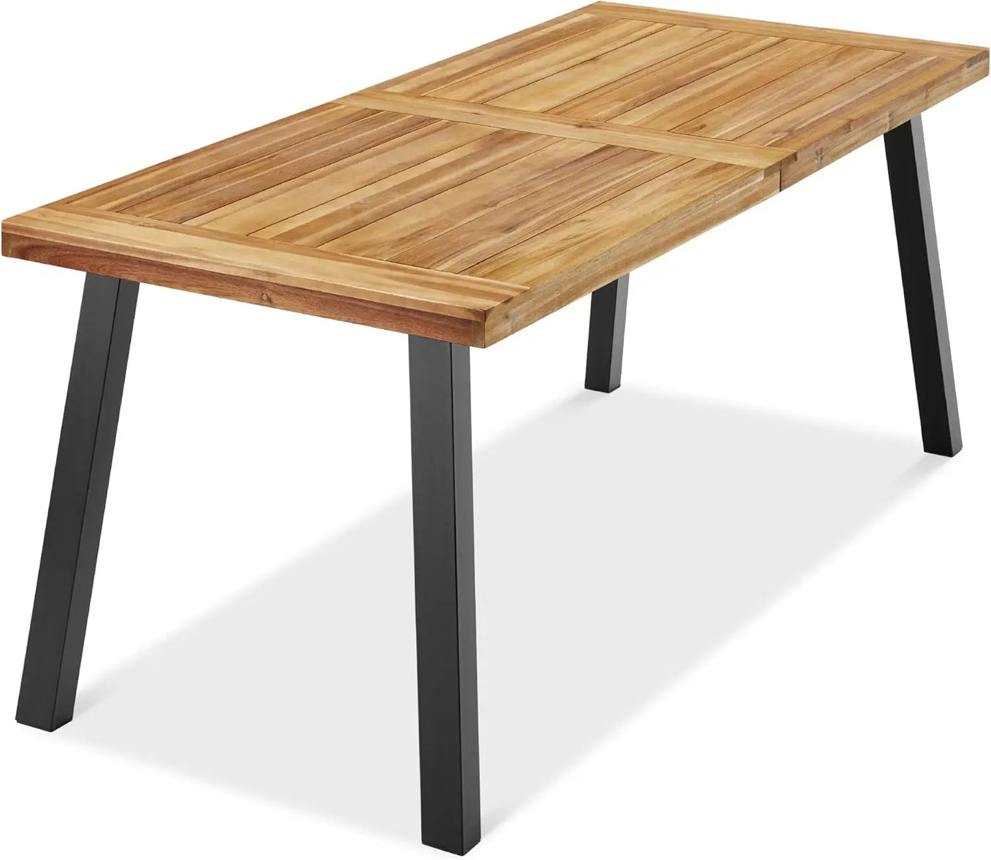 6-Person Indoor Outdoor Acacia Wood Dining Table Set