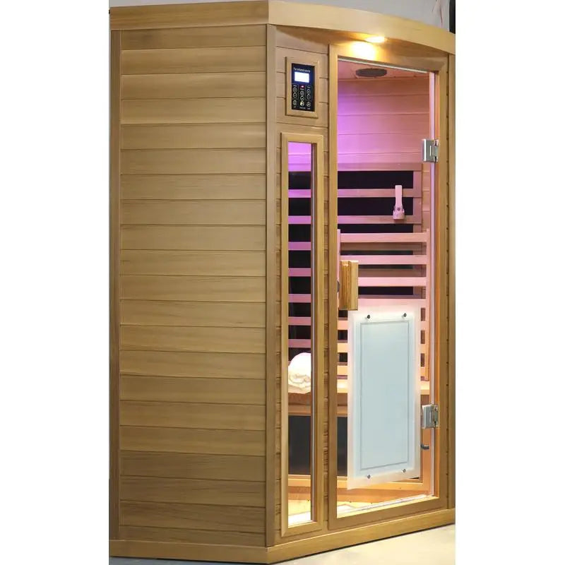 Feature Low EMF Two Person Far Infrared Cedar Pentagonal Sauna