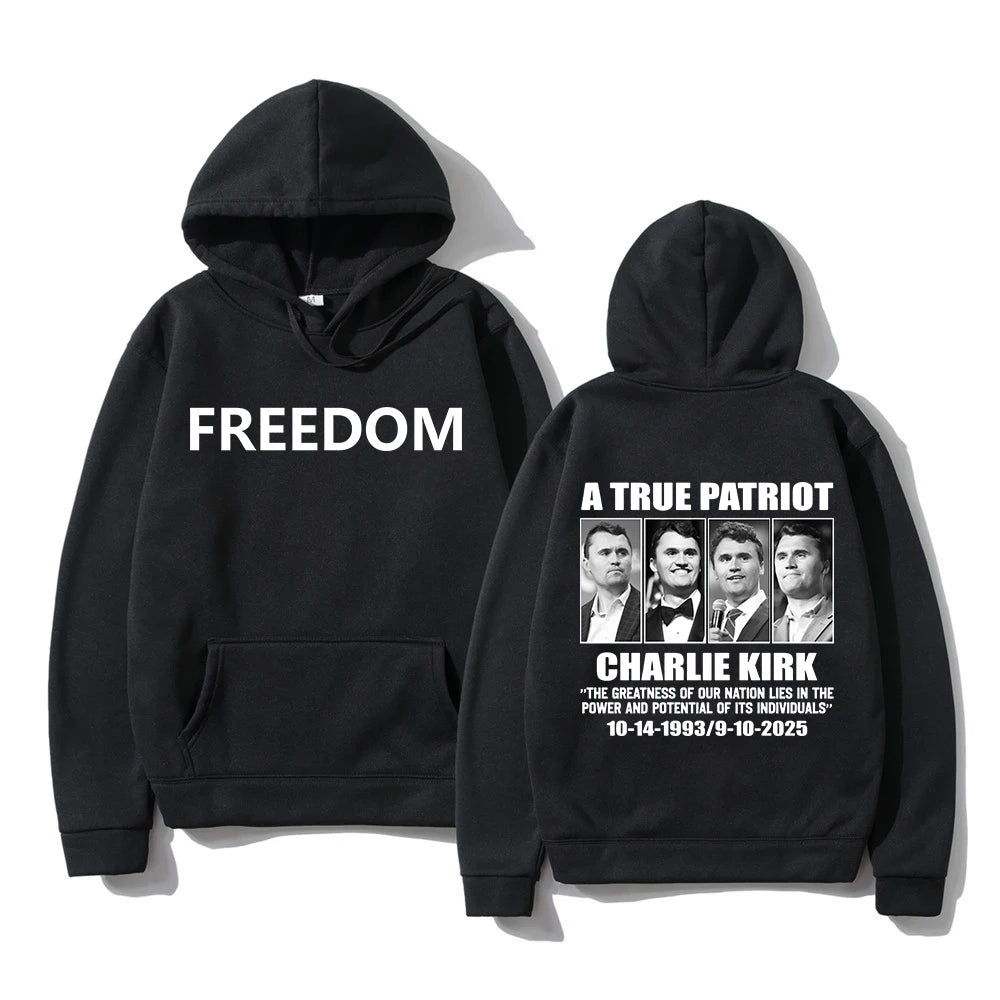 Patriot Freedom Hoodie Charlie Kirk Vintage Style Sweatshirt
