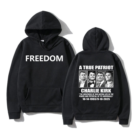 Patriot Freedom Hoodie Charlie Kirk Vintage Style Sweatshirt