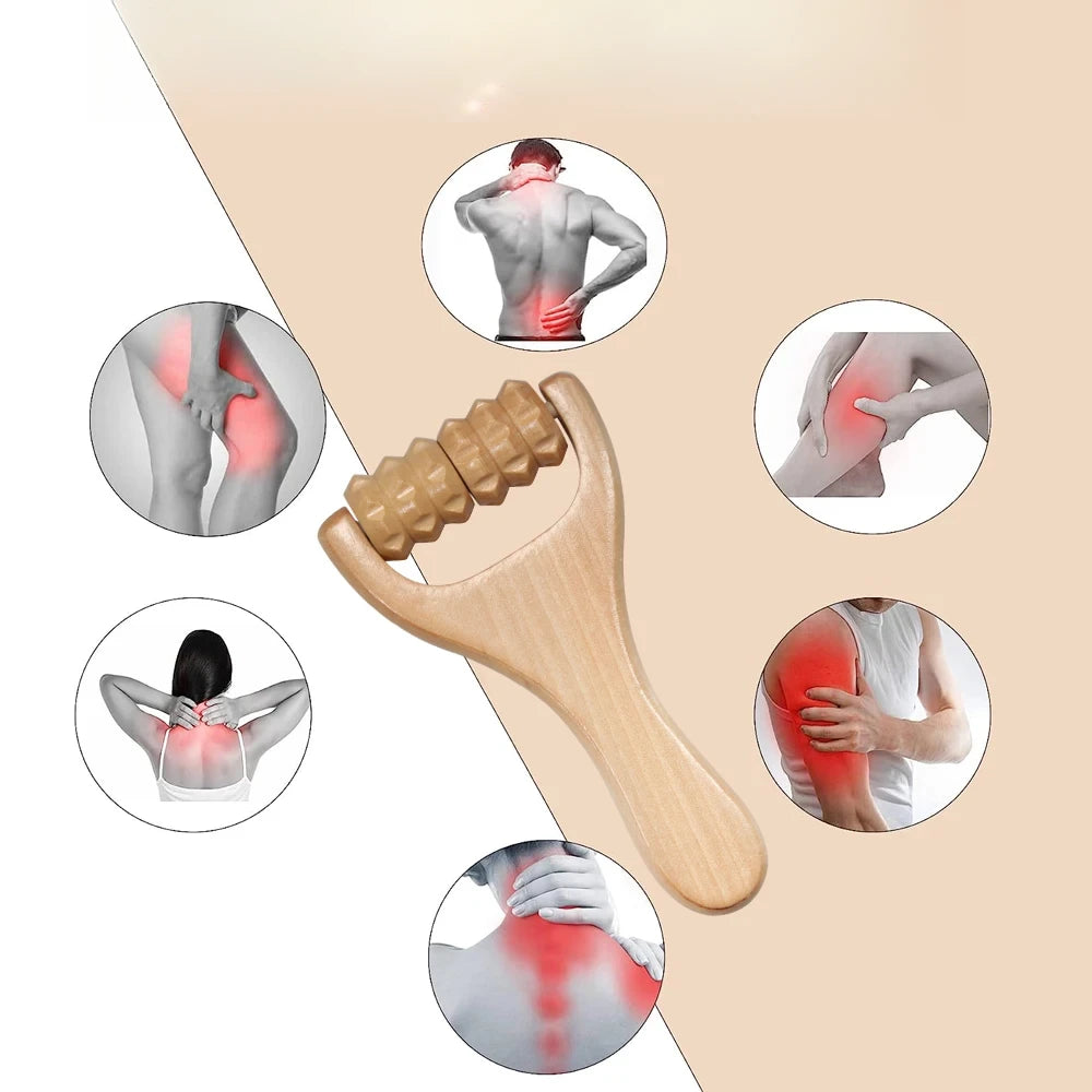 Botqtow Wooden Massage Roller for Body Cellulite and Muscle Relief