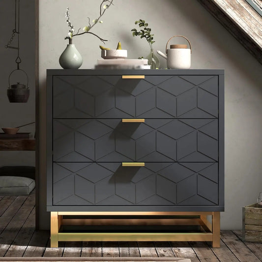 3 Drawer Dresser for Bedroom Modern Chest of Drawers