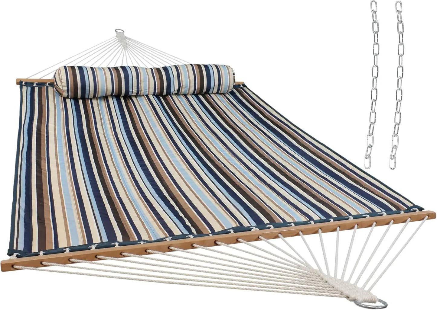 Quilted Outdoor Hammock with Spreader Bars 450-Pound Capacity