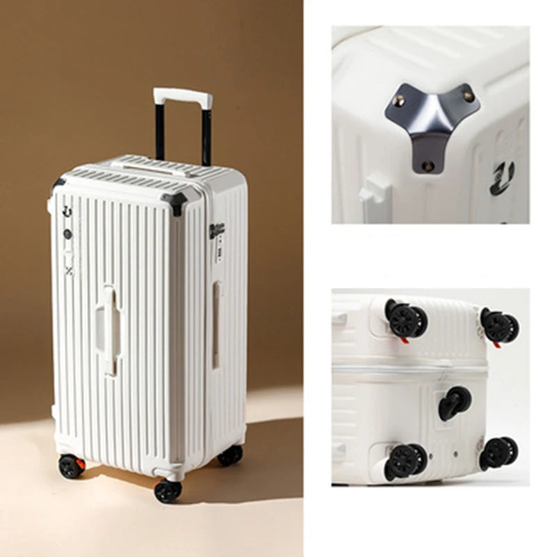 Unisex Rolling Luggage Cabin Holiday Suitcase Sets Couples Travel Anti-Fall Package with Wheels