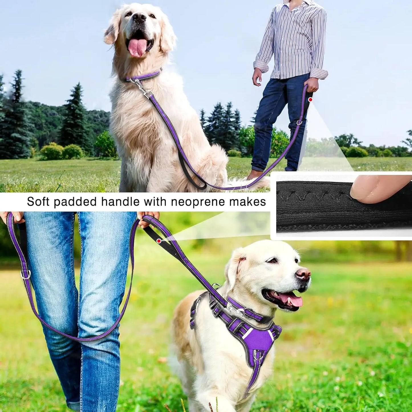 Pet Harness Collar and Leash Set All-in-one Reflective Dog Harness
