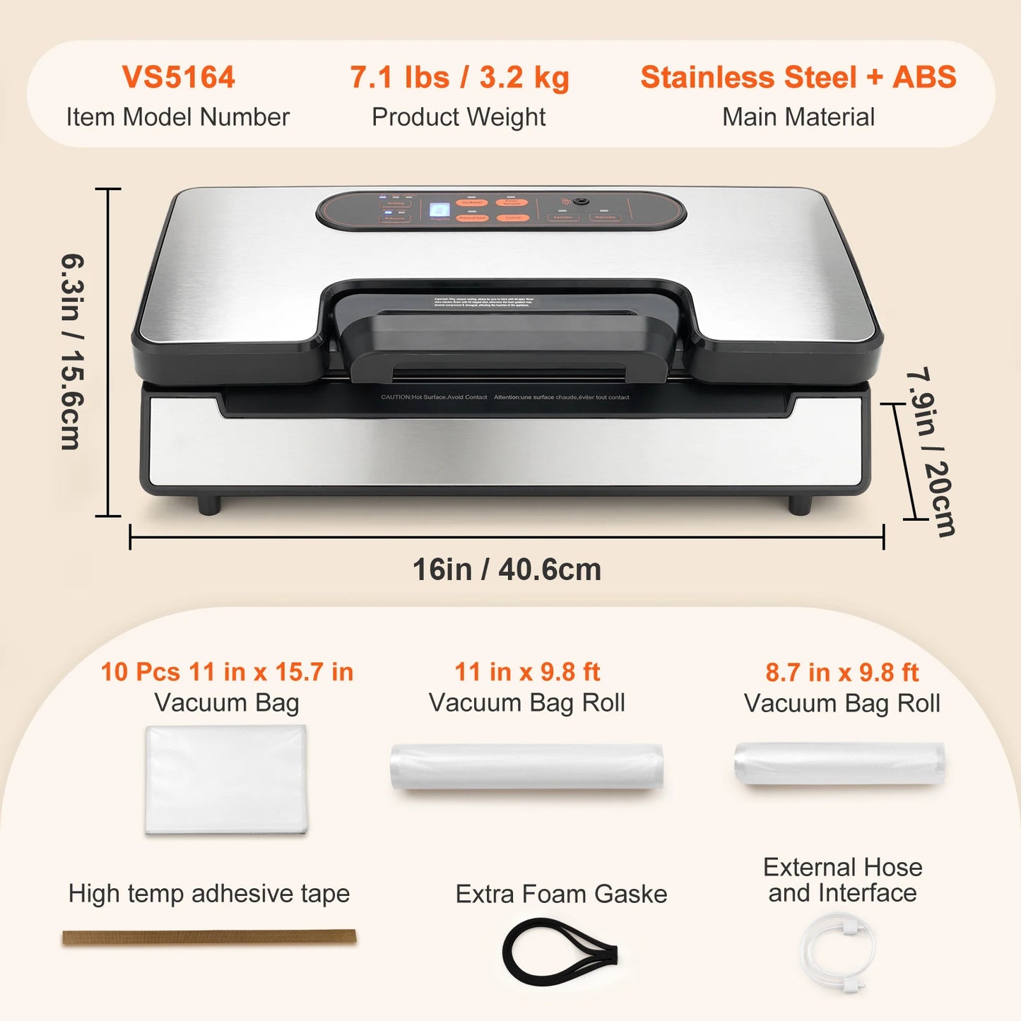 SucceBuy Vacuum Sealer 90Kpa 130W For Food Packaging