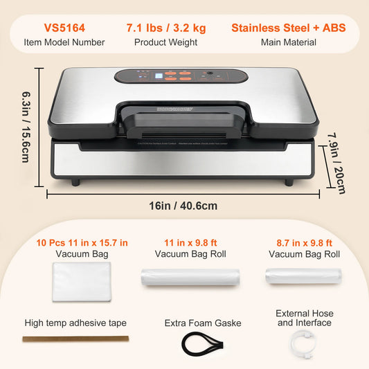 SucceBuy Vacuum Sealer 90Kpa 130W For Food Packaging