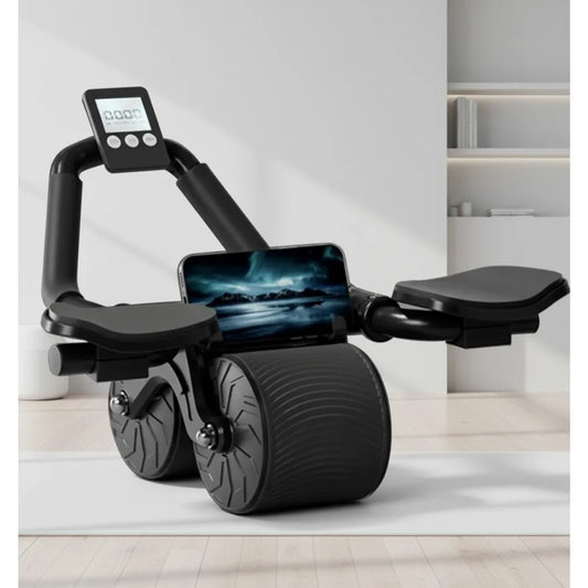 Automatic Rebound Ab Roller With Elbow Support And Wide Wheels