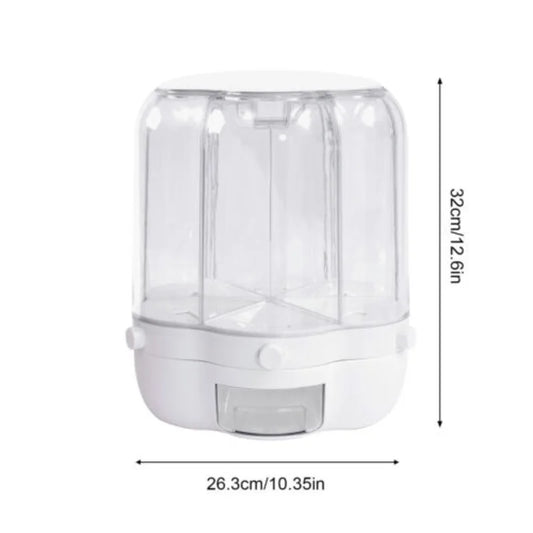 Rotating Food Storage Containers For Rice Beans Grains With Lid