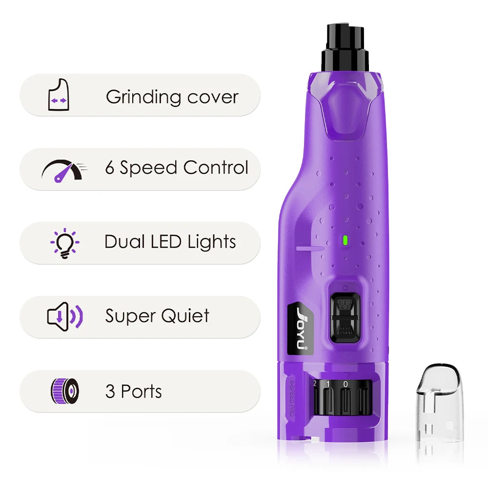 Dog Nail Grinder Dustproof with 2 LED Light Super Quiet 6-Speed Trimmer for Small Medium Large Dogs