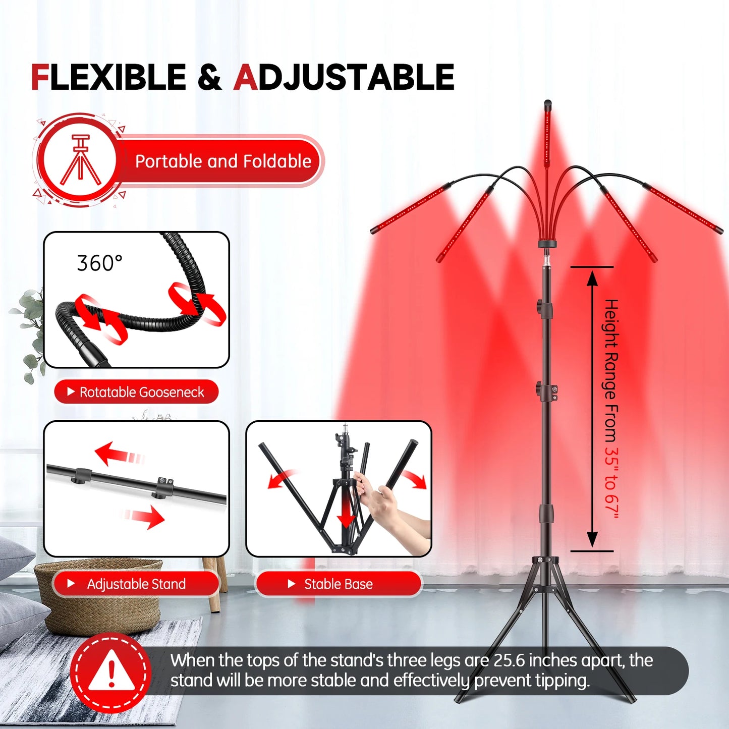 Astarexin Red Light Therapy Lamp With 150 LEDs Stand