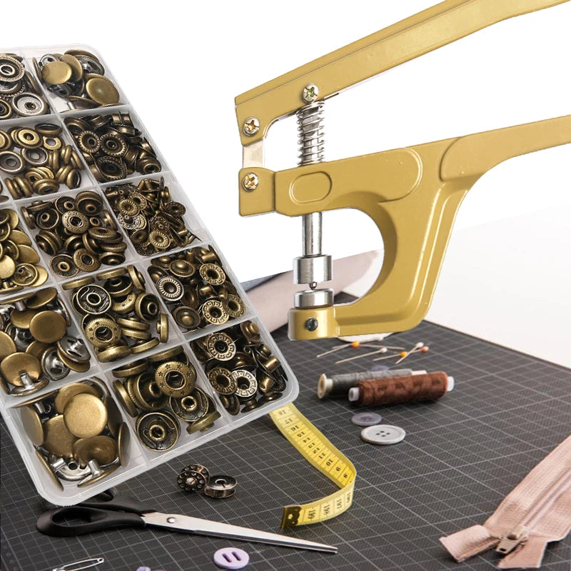 Metal Snap Fasteners Button Kits with Installation Pliers