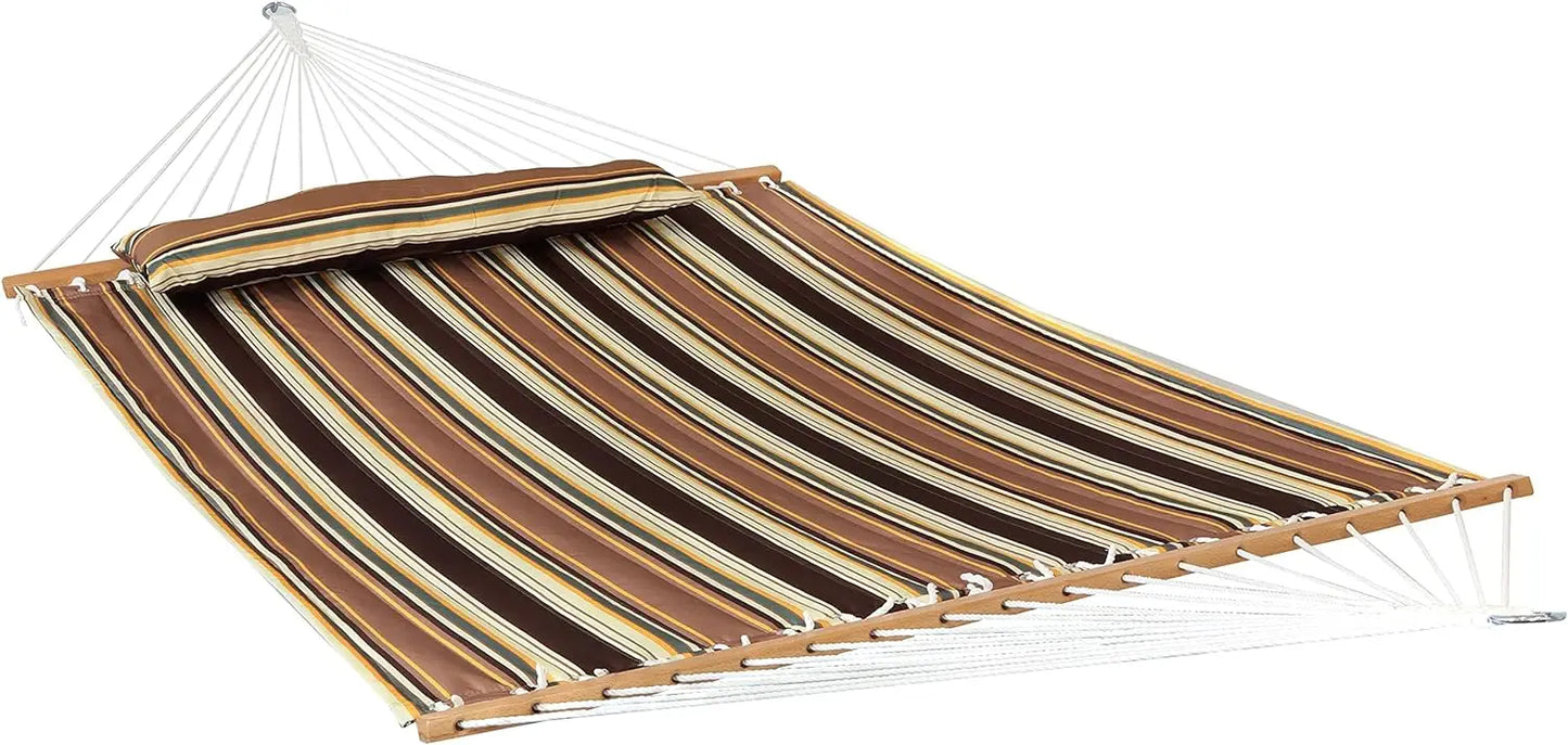 Quilted Outdoor Hammock with Spreader Bars 450-Pound Capacity