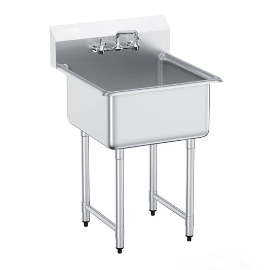 Stainless Steel Kitchen Prep And Utility Sink With Faucet Commercial