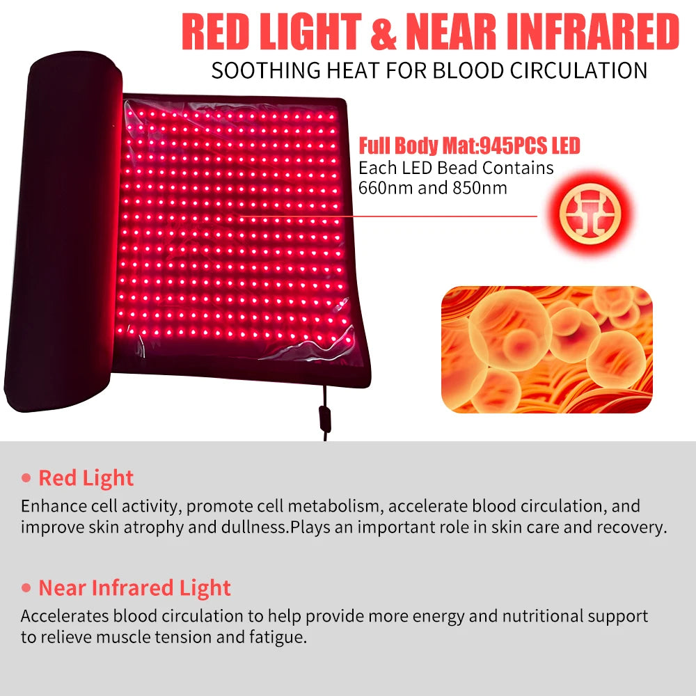 Electronic Red Light Therapy Full Body LED Blanket