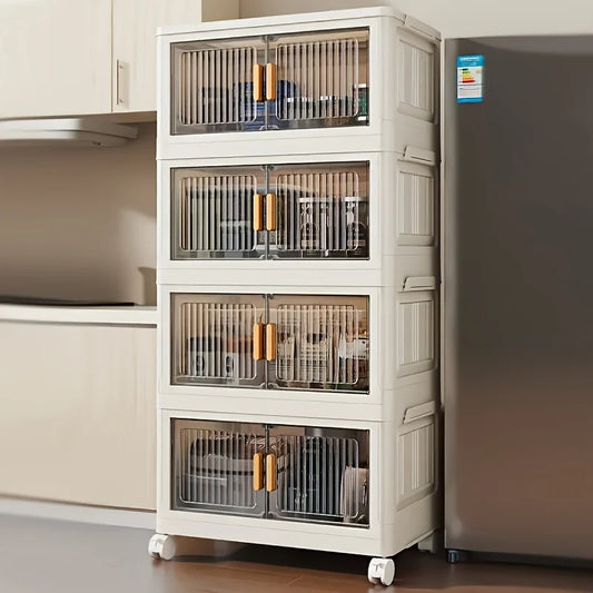Feature Stackable Plastic Storage Cabinet With Doors And Wheels