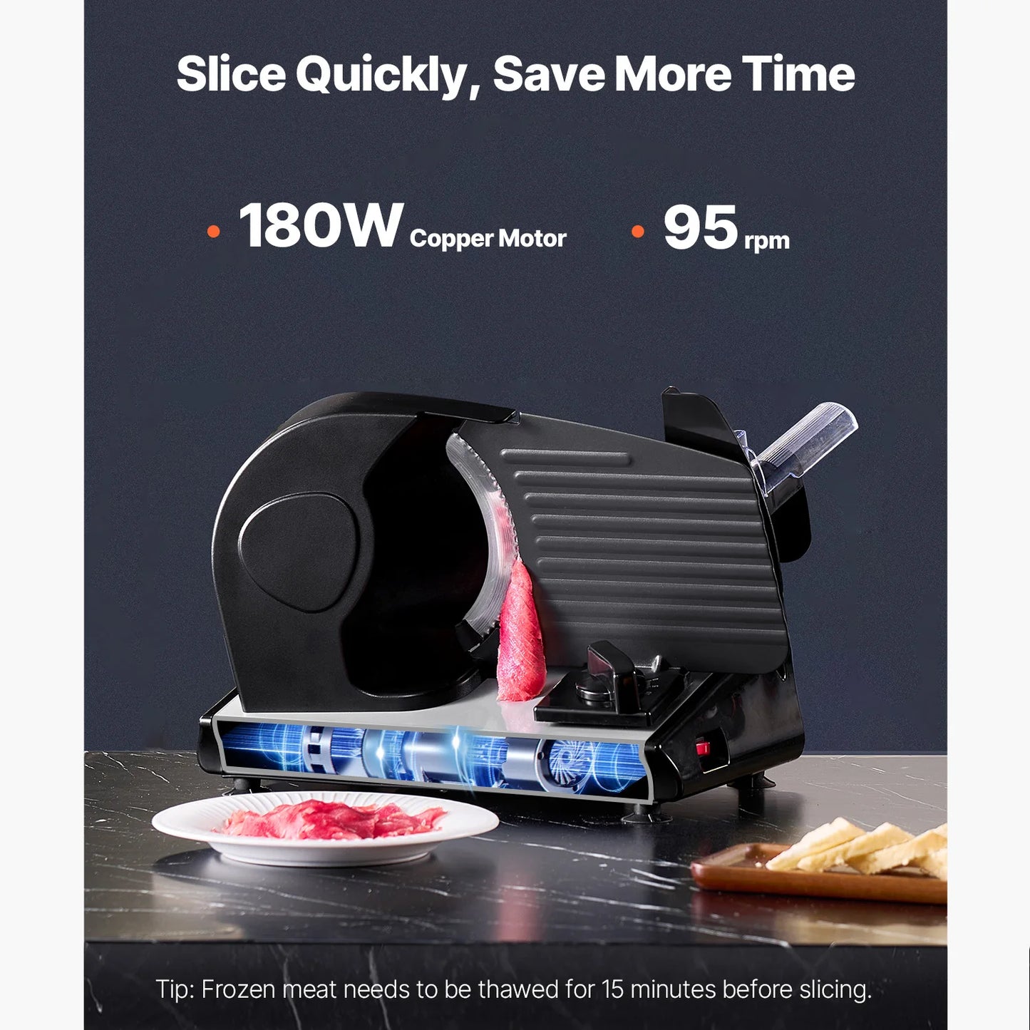 VEVOR Meat Slicer Electric Deli Cutter With SUS420 Blades