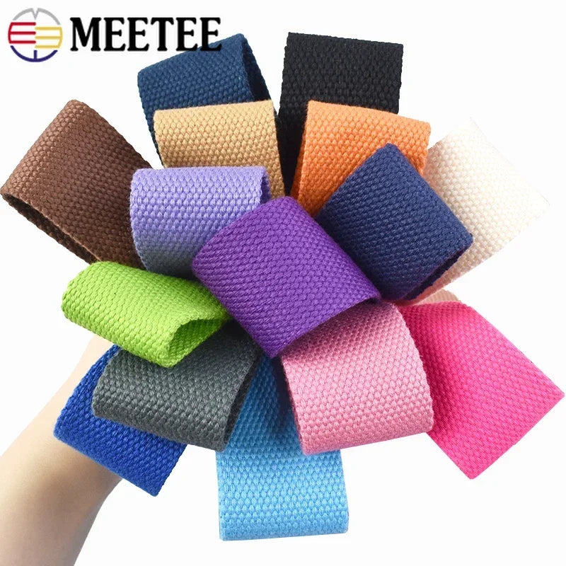 5Meters 20-50mm Cotton Webbing Tapes For DIY Bags Strap