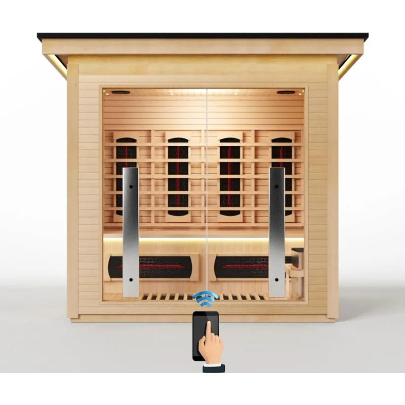 Feature Hybrid Far Infrared Traditional Wood Sauna Indoor Outdoor WiFi
