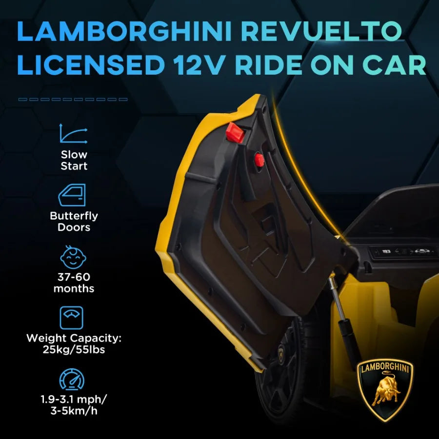 Qaba Lamborghini Revuelto Licensed 12V Electric Ride On Car