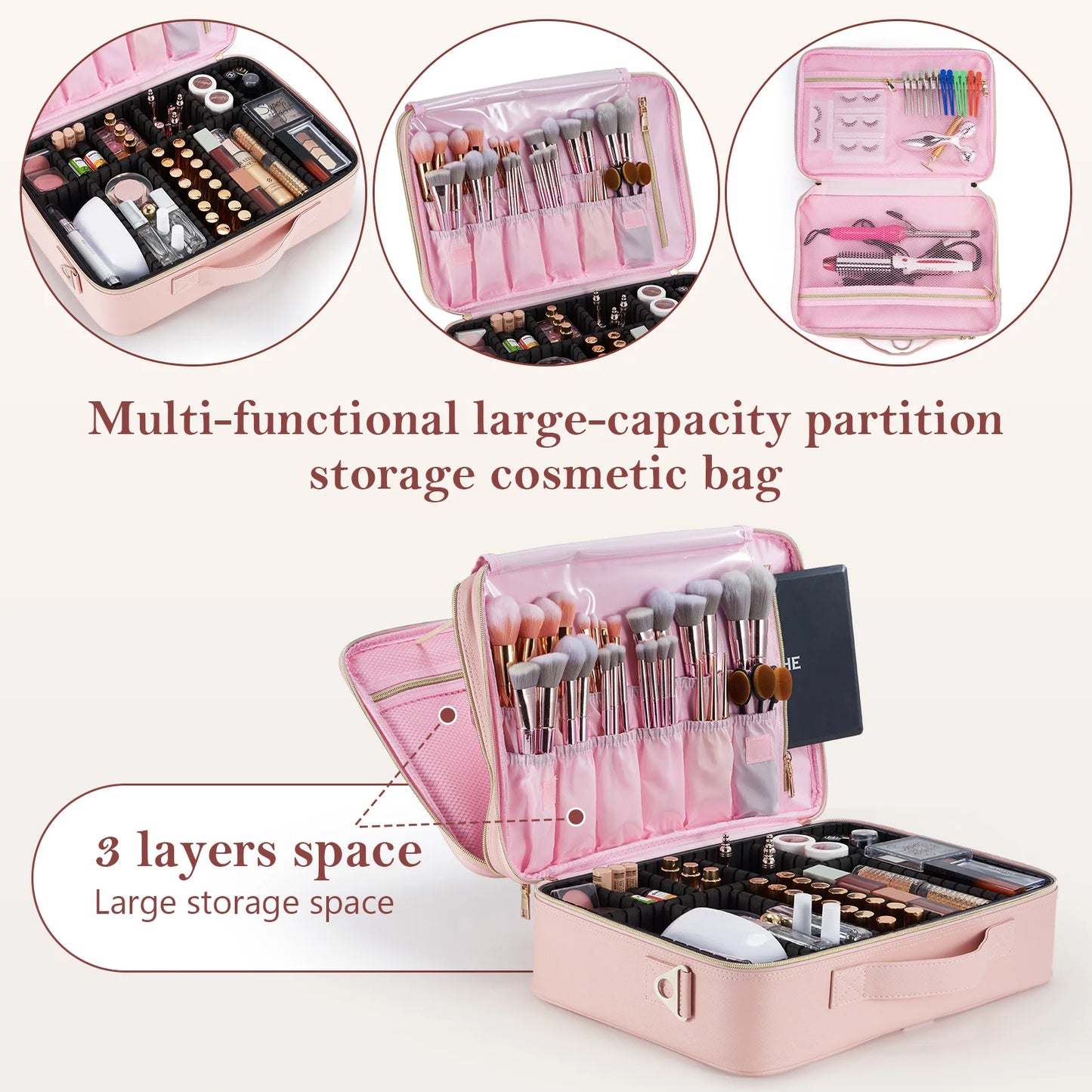 Professional Makeup Bag Extra Large Cosmetic Train Case