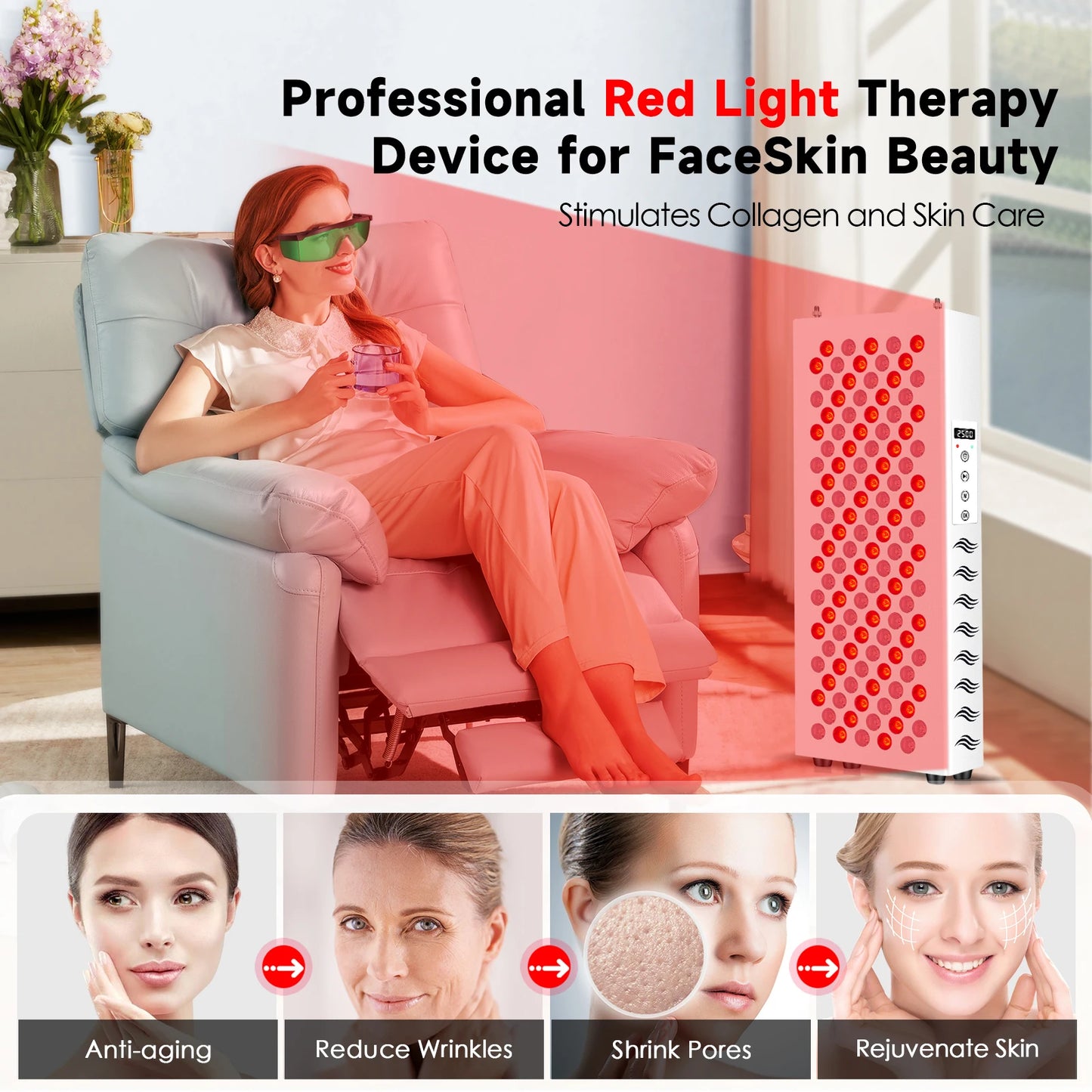 Astarexin Infrared Red Light Therapy Panel For Body And Face