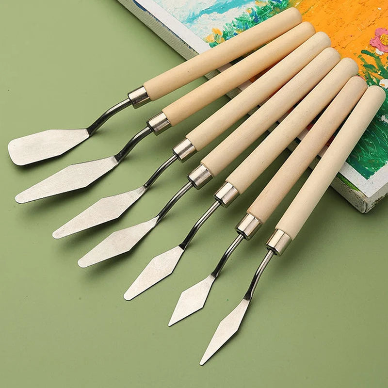 7Pcs/Set Stainless Steel Oil Painting Knives Art Tools