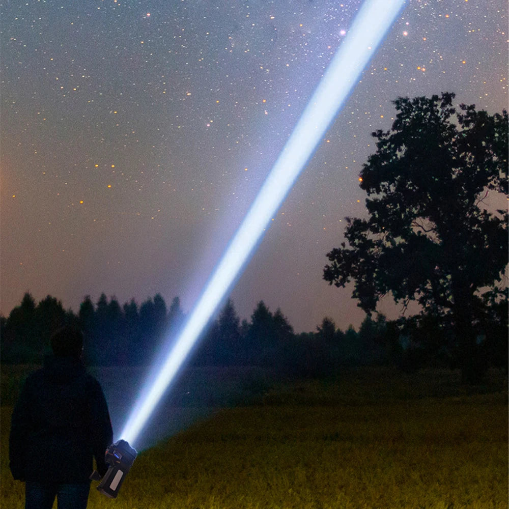 Solar Energy High Power LED Flashlight Type-C Rechargeable Waterproof