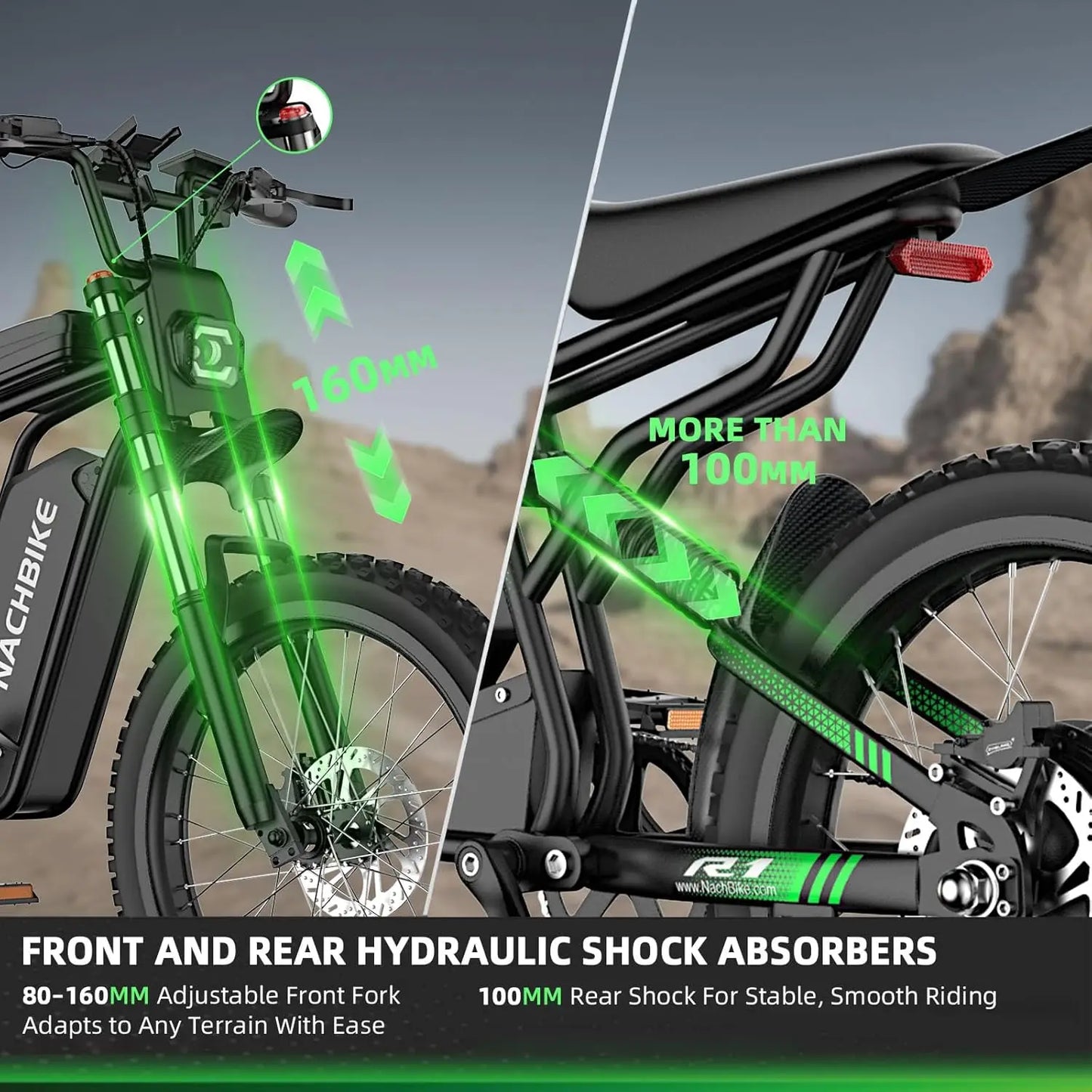 Electric Dirt Bike 4000W With 60V 25Ah Battery Hydraulic Brakes