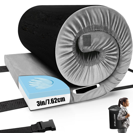 WESTTUNE Memory Foam Camping Sleeping Pad Portable Roll Up Bed